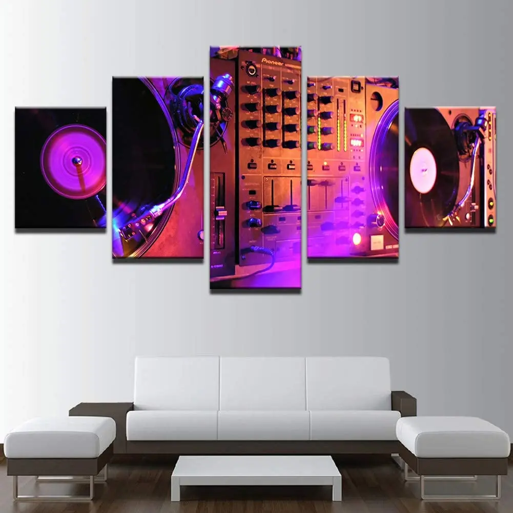 

5 Pieces Wall Art Canvas Painting Fashion Music Instrument Poster Modern Living Room Home decoration Pictures Modular