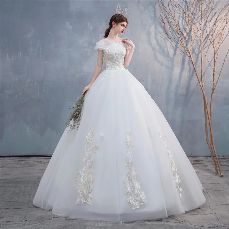 Vestido De novia De encaje con cuello De barco, elegante, ajustado, talla grande, 2022