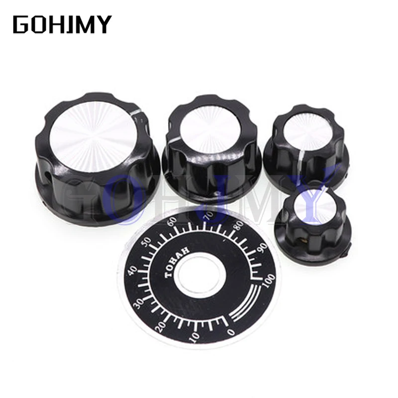 5Sets 5PCS A03 dial knob WTH118 +  5PCS MF-A03 bakelite knob with scale plate sheet scale digital potentiometer