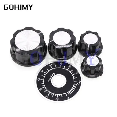 5 세트 5PCS A03 다이얼 손잡이 WTH118 + 5PCS MF-A03 베이클라이트 손잡이 스케일 플레이트 시트 스케일 디지털 전위차계