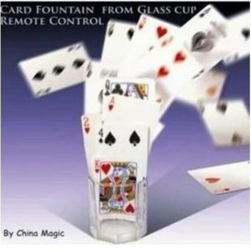 Card Fountain From Glass Cup Remote Control Stage Magic Trick Close Up Magic Illusions Accessories Magia Magie