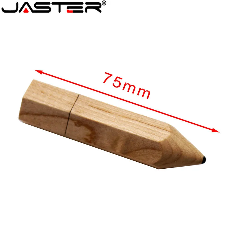 JASTER free custom logo Wooden pencil USB flash drive U disk creative gift pendrive 4GB 16GB 32GB 64GB memory stick wholesale