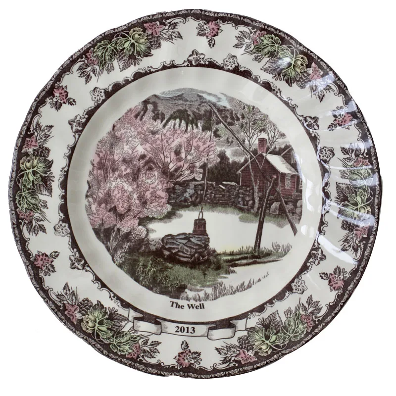 The Friendly Village Dinner Set Elegant England Style Dinner Ware  Ceramic Breakfast Plate Beef Dishes Dessert Dish Soup Bowl