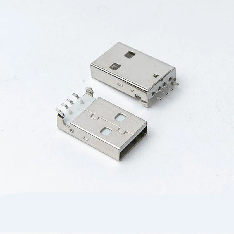 USB 2.0 Male A Type 180 Degree  U Disk Connector  4Pin Flat Buckle USB Male Plug  Random Color