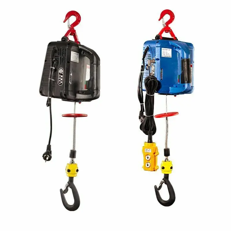 300KG Electric Hoist Portable Electric Hand Winch Traction Block Steel Wire Rope Lifting Towing 110V/220V