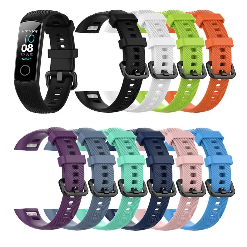 Multicolors Silicone Wrist Strap Bracelet Band Belt Honor Band 5 4 Wristband Accessories Sport Bracelet Smart Watch Strap