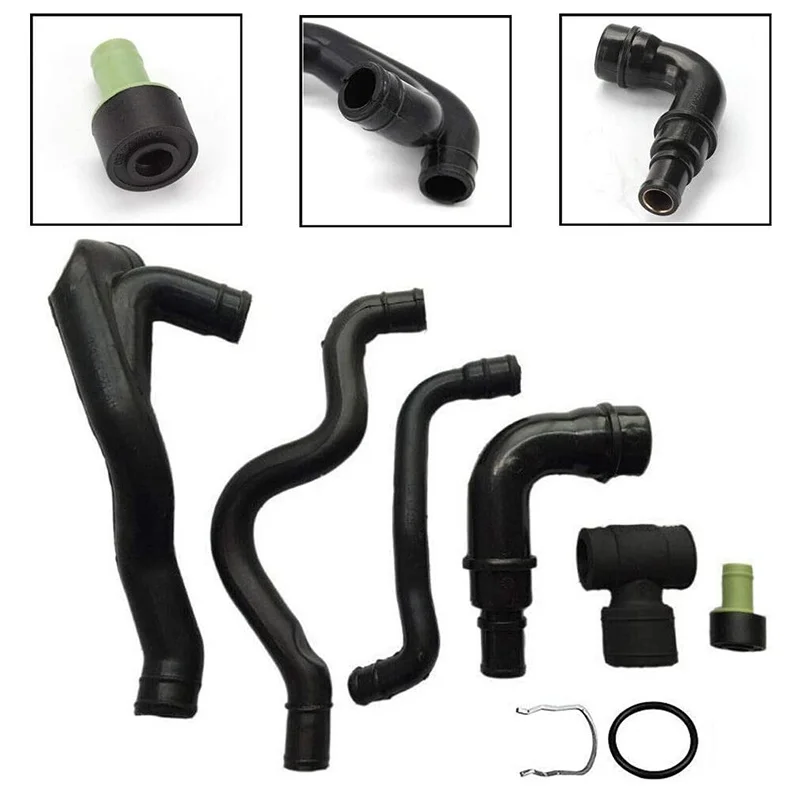 6Pcs Engine Crankcase Breather Hose for Golf J-Etta MK4 - A3 TT 1.8T 058103247,035103245A, 06A103213F, 06A103221AH