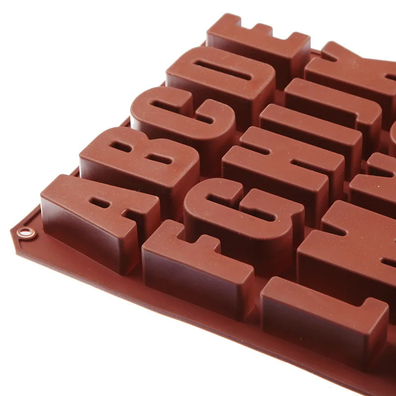 3D Silicone Capital Letters Cement Plaster Concrete Mold Alphabet Soap Fondant Cake Baking Chocolate Decorating Tools