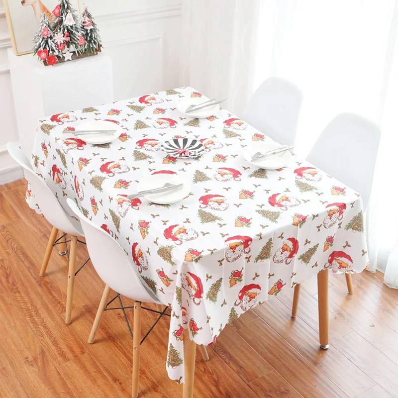 150*180cm Printed Tablecloth Christmas Decorations for Home Kitchen Accessories 5 Colors Polyester Cloth Rectangular Table Cover