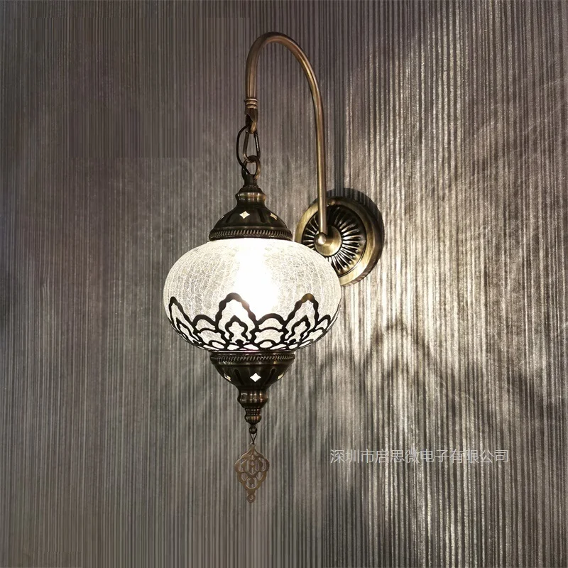 Newest style Mediterranean style Art Deco Turkish ice-cracked Wall Lamp Vintage Exotic Restaurant Hotel Bar Cafe Decoration