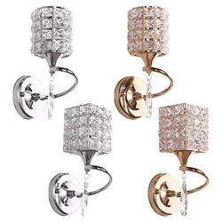 Modern Minimalist Crystal Lampshade Wall Lamp European Single Head Art E27 Wall Light Sconce For Bedside Aisle Home Decor