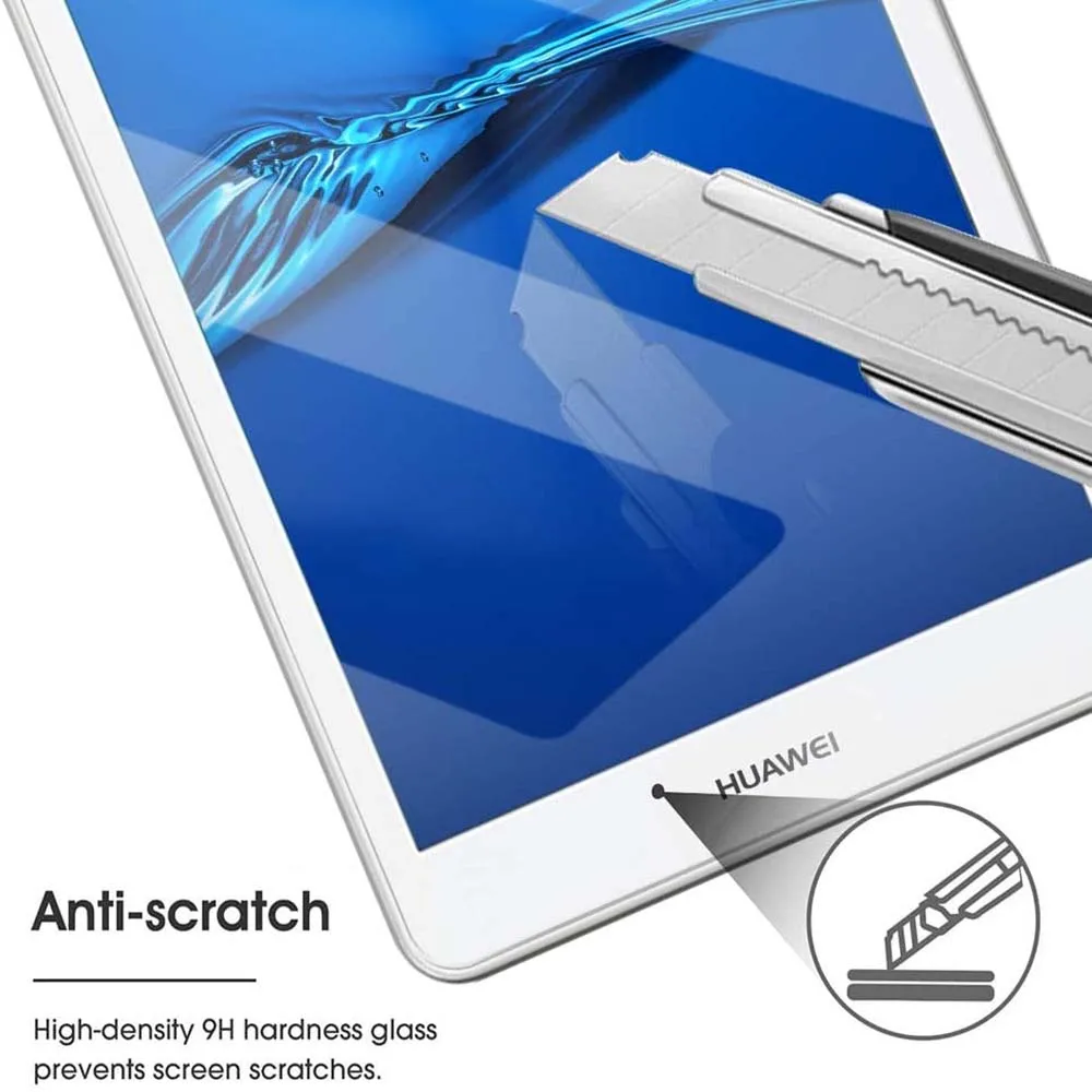 2Pcs Tablet Tempered Glass Screen Protector Cover for Huawei MediaPad T3 8.0 Inch Bubble Free HD Eye Protection Film