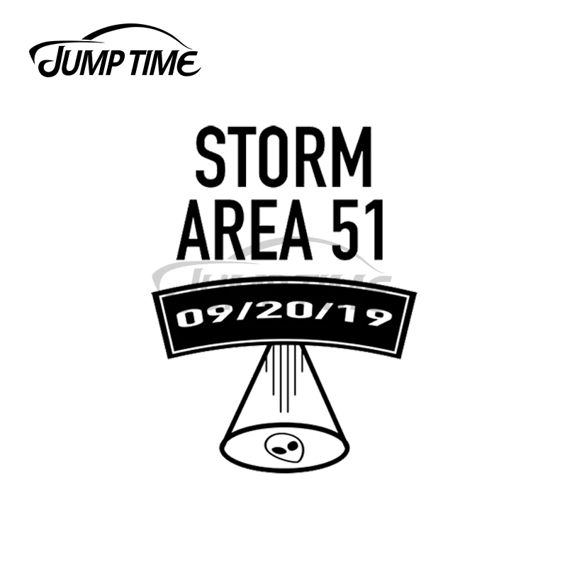 Jump Time 13 x 7.2cm For They Can't Stop Us All Storm Area51 Waterproof Decal Occlusion Scratch Funny Car Stickers Pull Flower