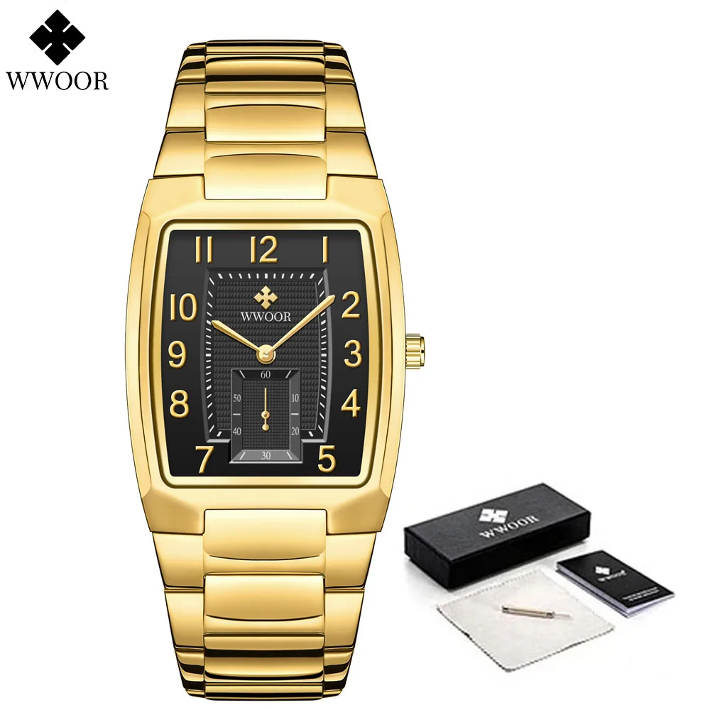 WWOOR Women Watches Gold Casual Ladies Quartz Watch Top Brand Luxury Waterproof Stainless Steel Women\'s Watches Relogio Feminino