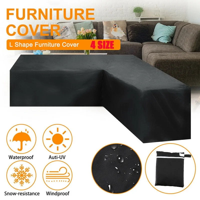 L-Shaped Sofa Waterproof Waterproof Cover Furniture Cover Outdoor Garden Courtyard Rattan Sofa Dust-Proof V-Shaped Mold Cover