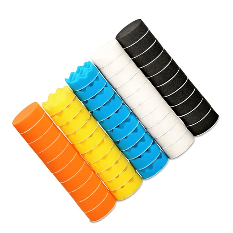 50pcs Polishing Pad 3 Inch/75mm Sponge Buffing Pads Discs Car Polisher Removes Scratches Cleaning Waxing Tool