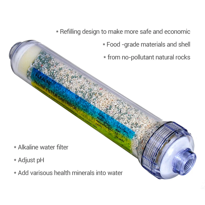 Kartrid Filter Air Alkali Filter Alkali NCR103 Mineral Alami untuk Sistem RO, Meningkatkan Kualitas Air