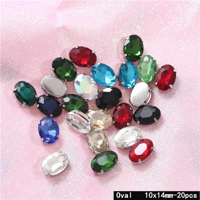 Mixed Color Glass Crystal Sew On Rhinestones With Silver Claw Sew on Stone Sewing Rhinestones For Clothing Shoes Diy image 3