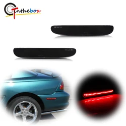 Gtinthebox Smoked Lens Red / White LED Rear Side Bumper Fender Lights For 1994-1998 Ford Mustang Side Marker Reflectors Lights