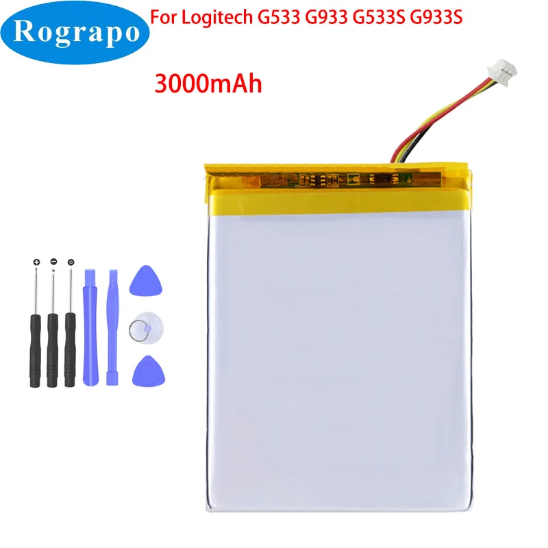 Baterai Mouse 3000MAh 533-000132 Baru untuk Logitech G533 G933 G533S G933S G935