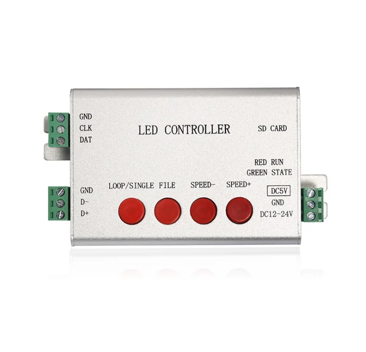 

DC5-24V WS2812 WS2811 DMX LED Controller Addressable Programmable LED Pixel Controller DMX LED Strip Light SD Card Controller