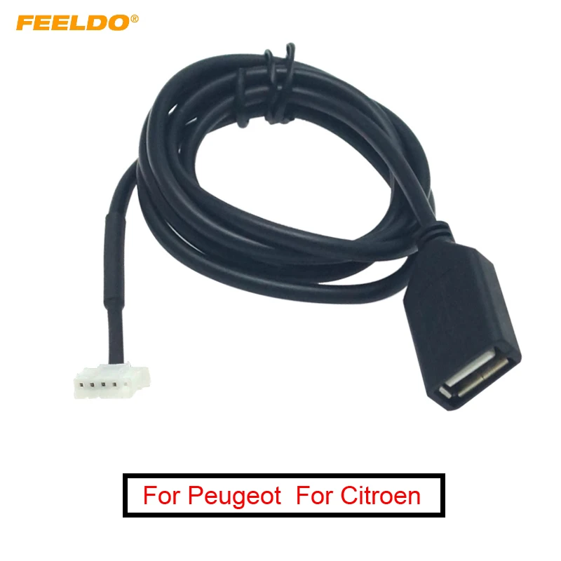 

Аудиокабель FEELDO Автомобильное CD-радио с разъемом USB, переходник для Peugeot 307 408, Citroen C4 C5, провод для передачи данных # FD6156, 1 шт.