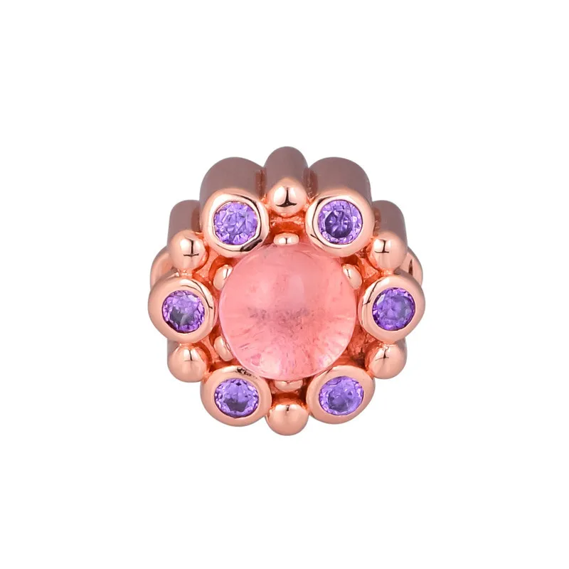 

Heraldic Radiance Women Rose Golden Beads for Jewelry Making Mixed Color Stones Crystal Charm Beads for Silver 925 DIY Bracelets