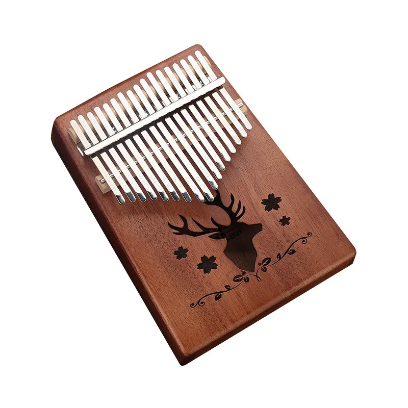 1Pcs 17 Keys Kalimba Wood Mahogany Body Thumb Piano Musical Instrument Accessories Colors Can Be Choosed