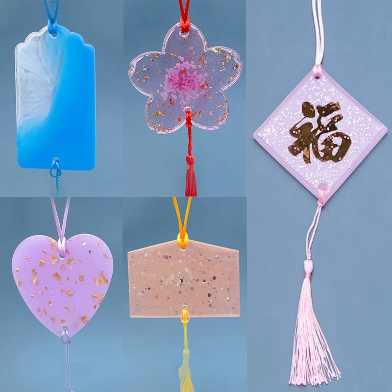 Listing Mold DIY Crystal Epoxy Resin Glue Silicone Mold Pendant Tassel Wind Chime China 2022 New Year Gift Jewelry Making Crafts