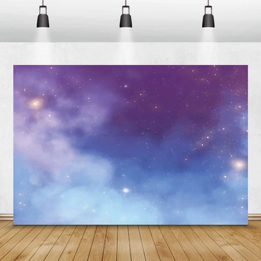 Laeacco Baby Shower Photocall Cloudy Sky Rainbow Stars Moon Children Kids Newborn Backdrops Photography Backgrounds Photo Studio