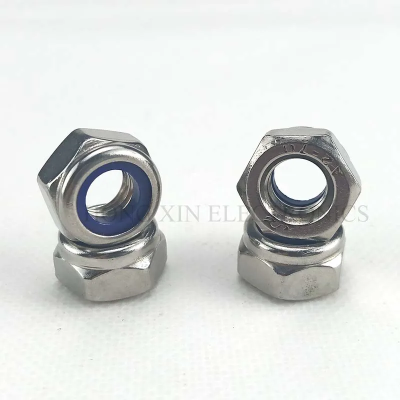 【M3】DIN985 304 Edelstahl Nylon Self-locking Hex Muttern Mutter Slip Lock Mutter