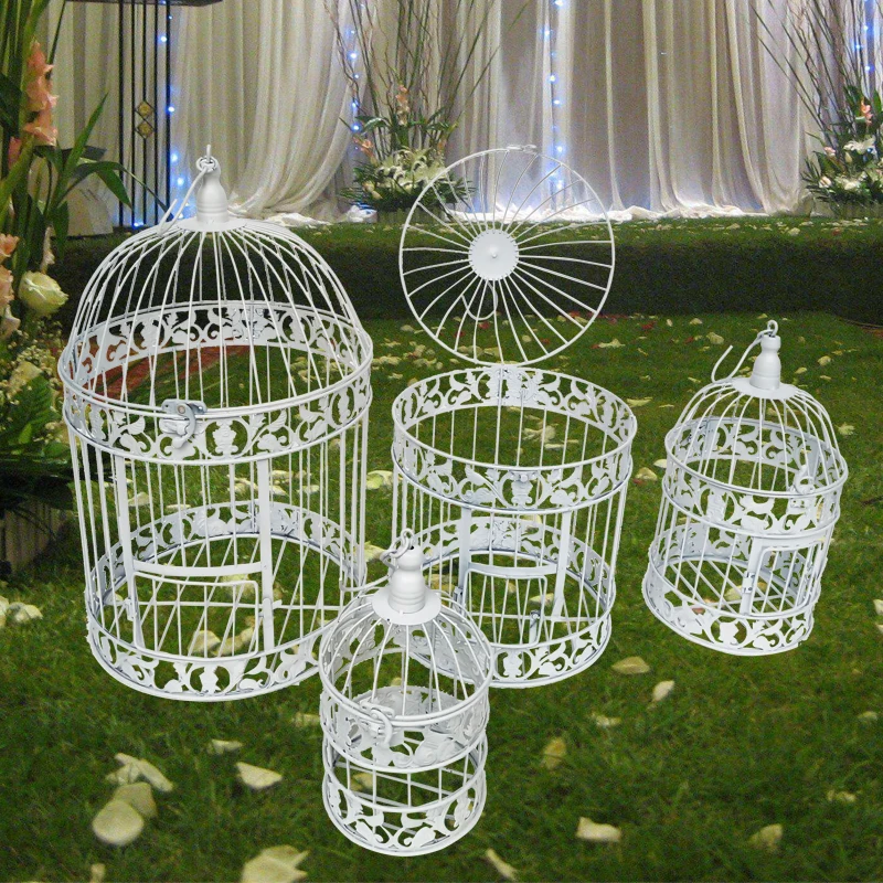 S M L European style decorative bird cage / window ornaments / white photography props / hotel wedding cage