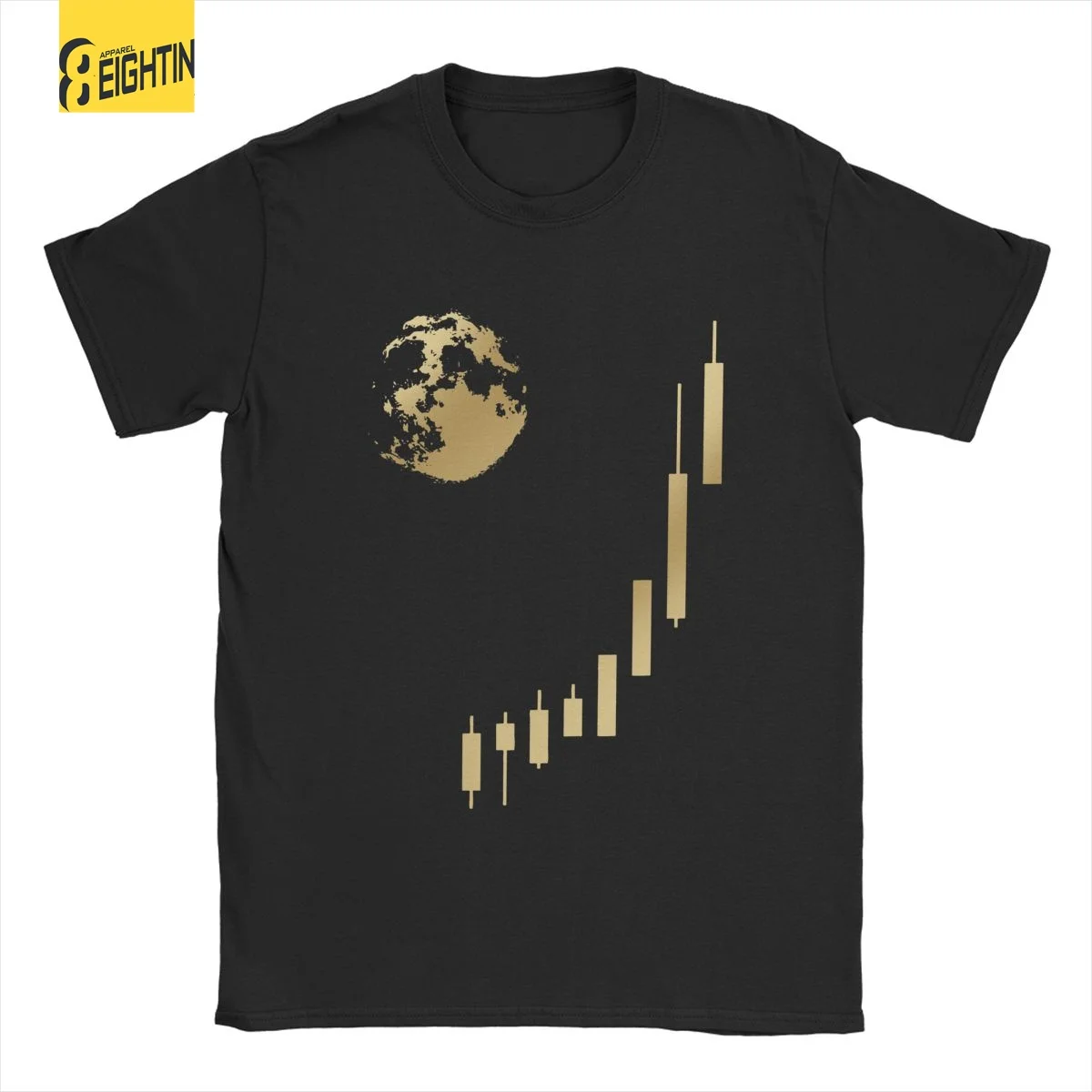 To The Moon Crypto Bitcoin T-shirt da uomo in puro cotone Vintage T-shirt girocollo Bull Run Tees abbigliamento manica corta nuovo arrivo