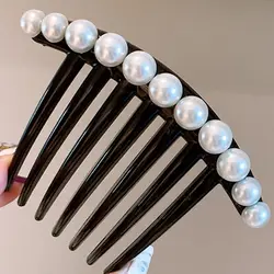 Pearl Sequins Hair Clips Side Comb Tooth Foldable Hair Pin  Ladies Hair Ornaments Accessories