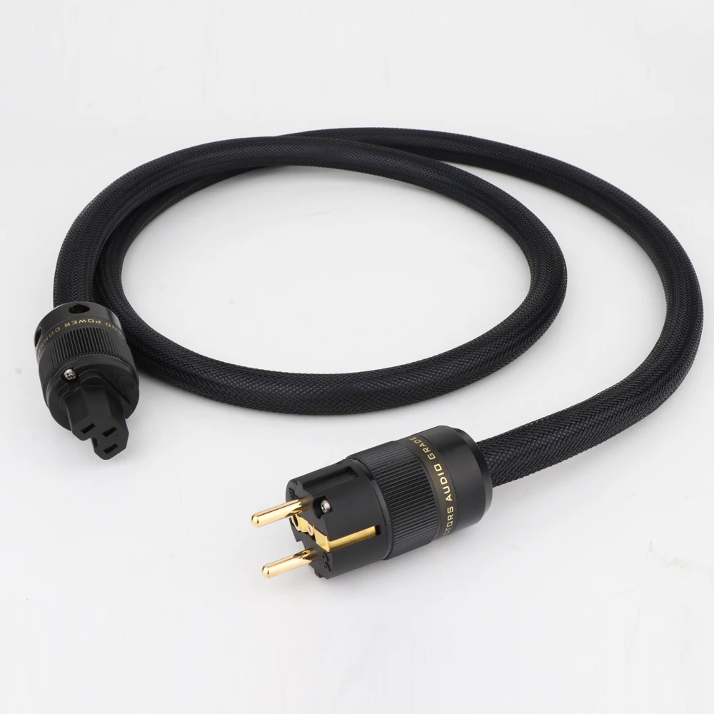 

HiFi D503 High-end OCC Copper EU/US Version Mains Power Cord Cable With Gold Plated P-078 Power Plug IEC Connector