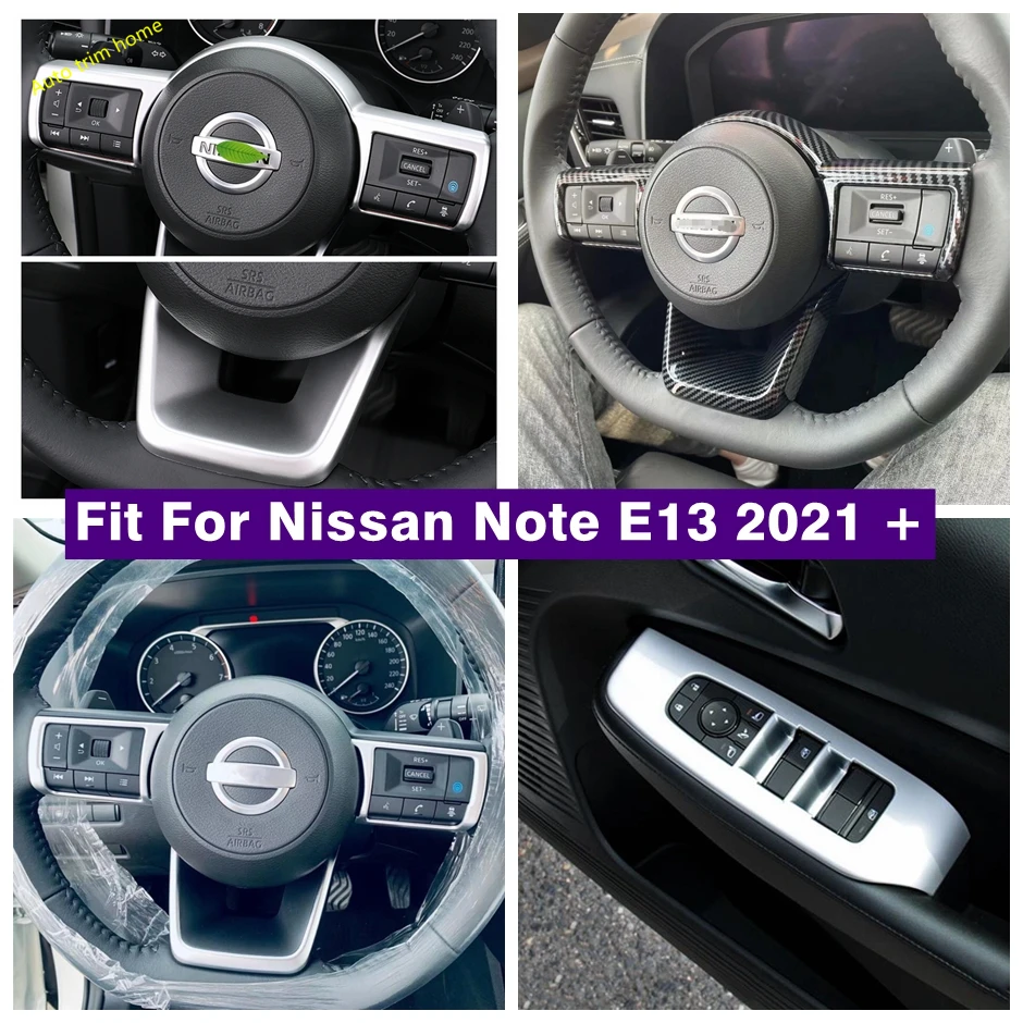 Interior Refit Kit Door Armrest Lift Button / Handle Bowl / Steering Wheel / Air AC Cover Trim Fit For Nissan Note E13 2021 2022