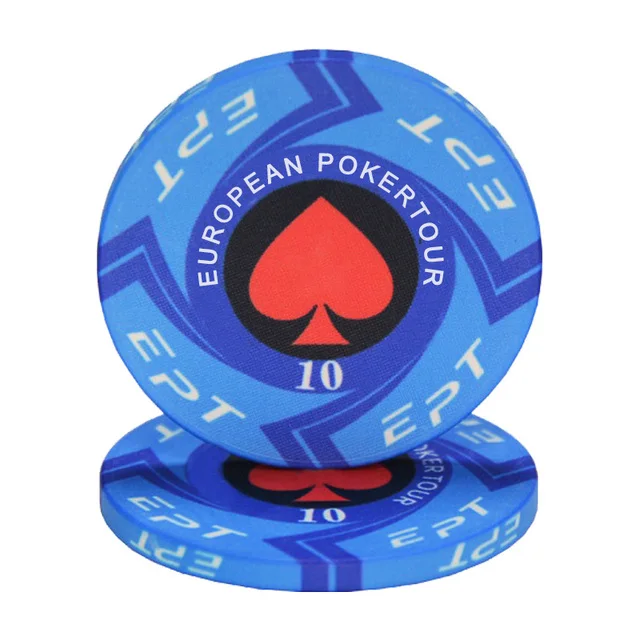 10pcs/Lot EPT Ceramic Texas Poker Chips Professional Casino European Poker Chips Set Dropshipping