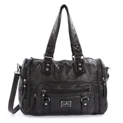 Women  Shoulder Bag Fashion Handbags Large Pillow Bag Top-handle Handbag PU Leather Satchel Big-capacity Luggage Bag