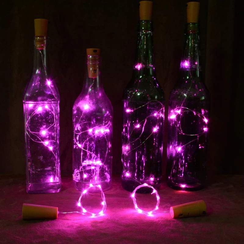 20pcs Includes Battery LED Wine Bottle String Light Copper Wire Fairy Lights DIY Cork Light For Birthday Wedding Christmas Decor