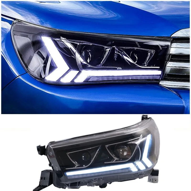 

exterior lamps LED front head lights lamp with turn signal features fit for toyota hilux revo rocco 2015-2019 pickup car parts