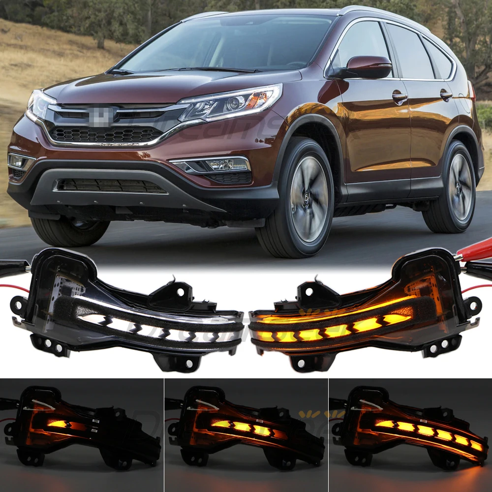 For Honda HR-V Vezel Odyssey 2014+ / Fit Jazz 2014-2019 Rearview Side Wing Mirror Indicator Dynamic Turn Signal Light Smoke Lens