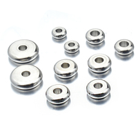 Aiovlo 50pcs/lot 4 5 6 8 10mm Stainless Steel Flat Round Bead Loose Spacer Beads for DIY Jewelry Making Accessories Wholesale