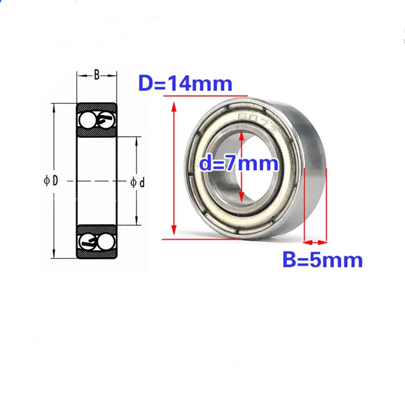 miniature ball bearings 687ZZ 7*14*5mm L-1470ZZ deep groove ball bearing 687 687Z 687-2Z 7x14x5 mm