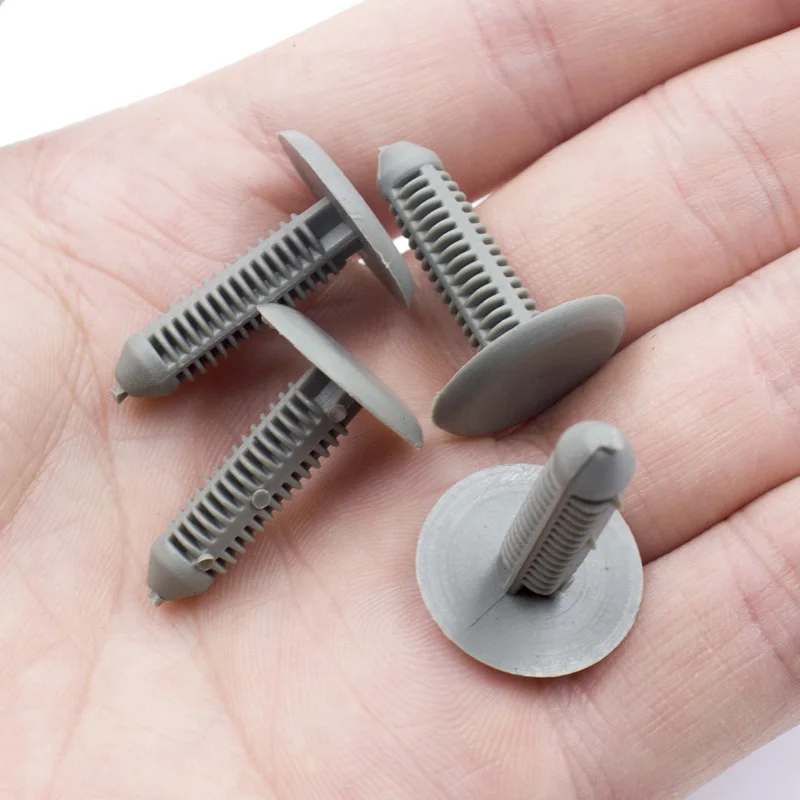 30Pcs gray Auto Fastener fit 8mm Hole Nylon Car Clips Fender Bumper Shield Retainer Plastic Rivet