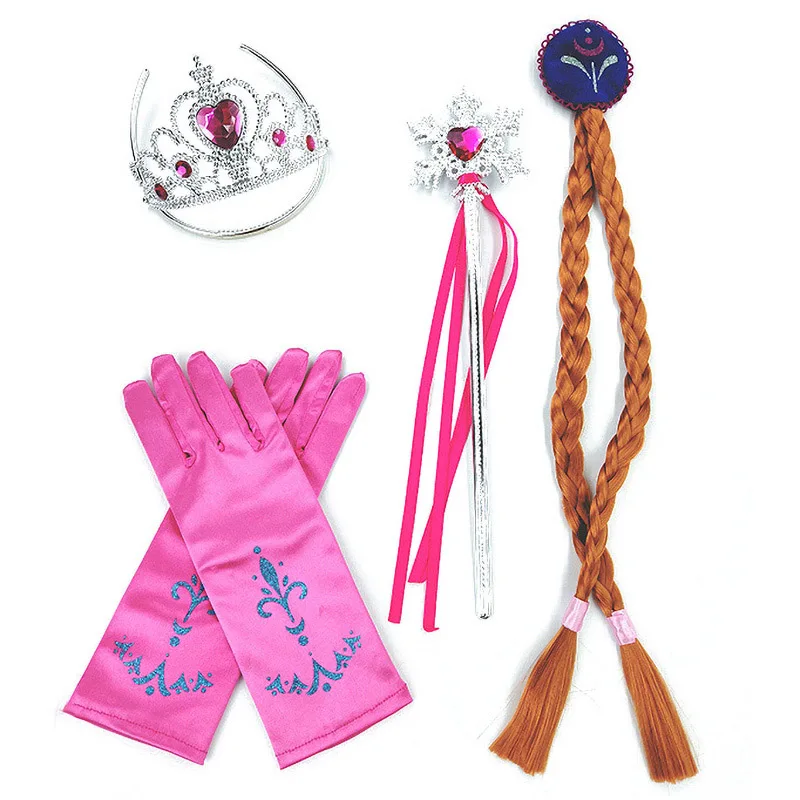 Little Girls Halloween Christmas Carnival Birthday Princess Party Accessories Kids Cosplay Rapunzel Elsa Anna Wig for Girl