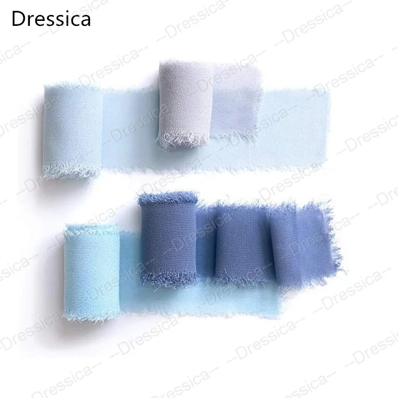 Fita franja chiffon artesanal, como poeira rosa tecido, fita decoração de casamento, buquês para convites de casamento