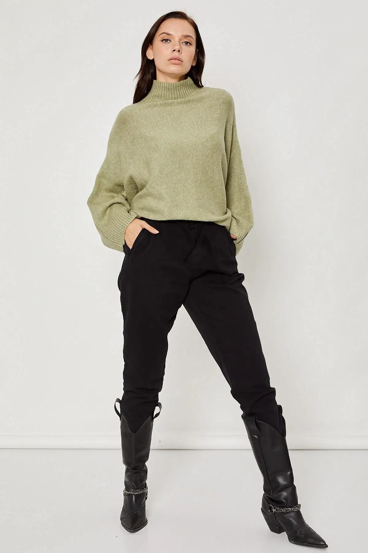 Winter Oversize Turtleneck Sweaters Onesize Casual Wear Keeps Warm Wool And Cotton Blend Sweaters