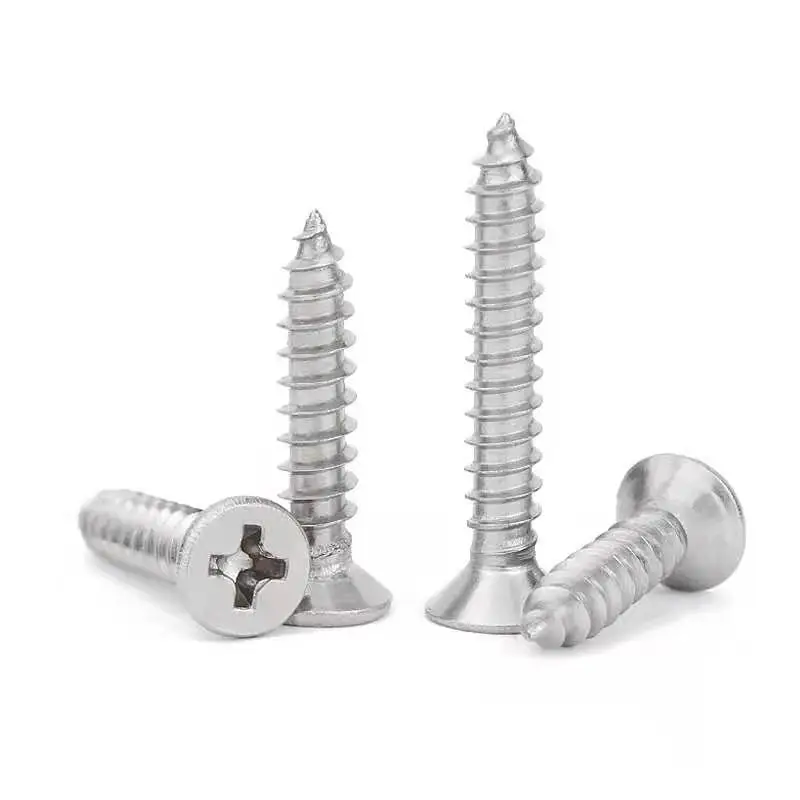 10/50pcs GB846 M3.5 M3.9 M4.2 M4.8 M5.5 M6.3 304 stainless steel Cross Phillips Flat Countersunk Head Self-tapping Wood Screw