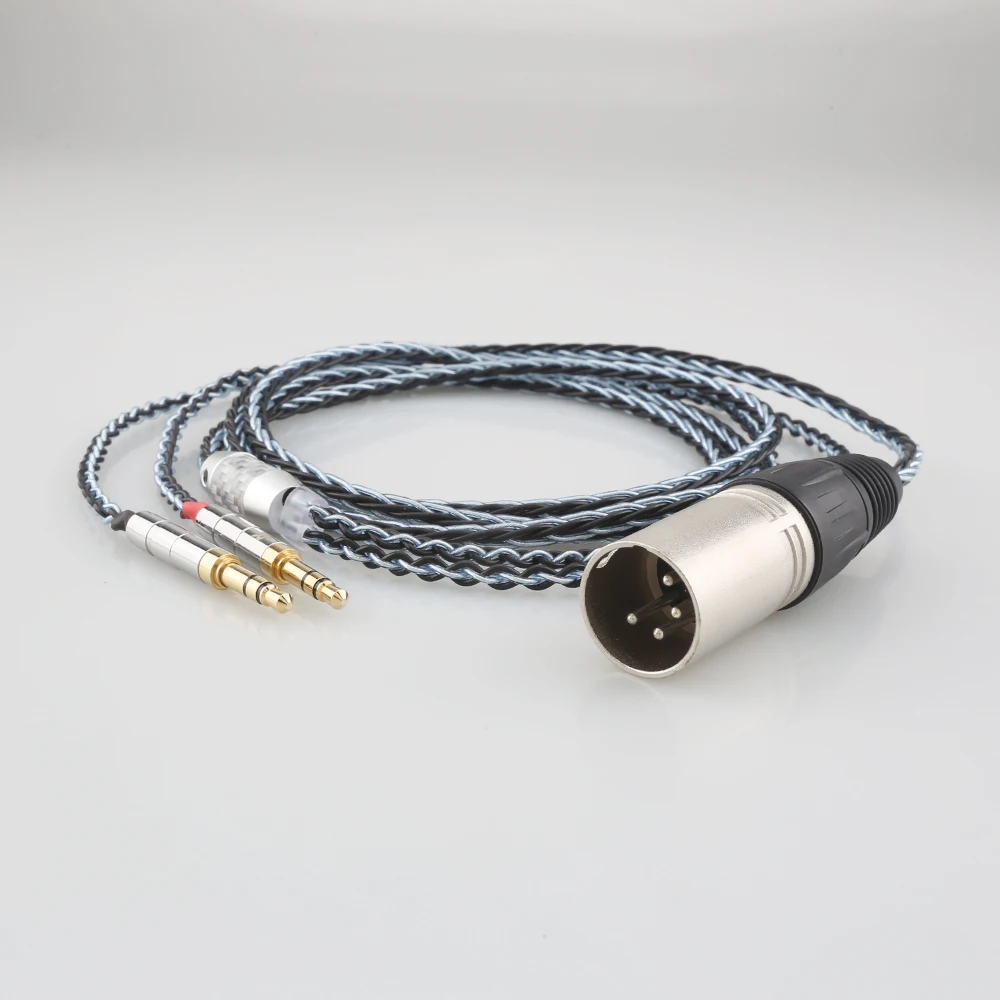 8 Nhân 2.5Mm 3.5Mm Ra XLR 4 Cực Cắm Cáp Tai Nghe Cho Denon AH-D600 D7100 Hifiman Sundara Ananda HE1000se HE6se He400 Tai Nghe Chụp Tai