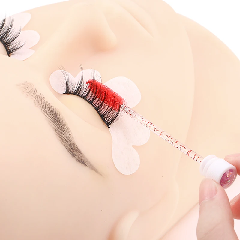 50/100 piezas de cepillos para cejas en tubo de diamante, cepillos desechables para pestañas, reutilizables de cristal, reemplazables, set de maquillaje a prueba de polvo 4